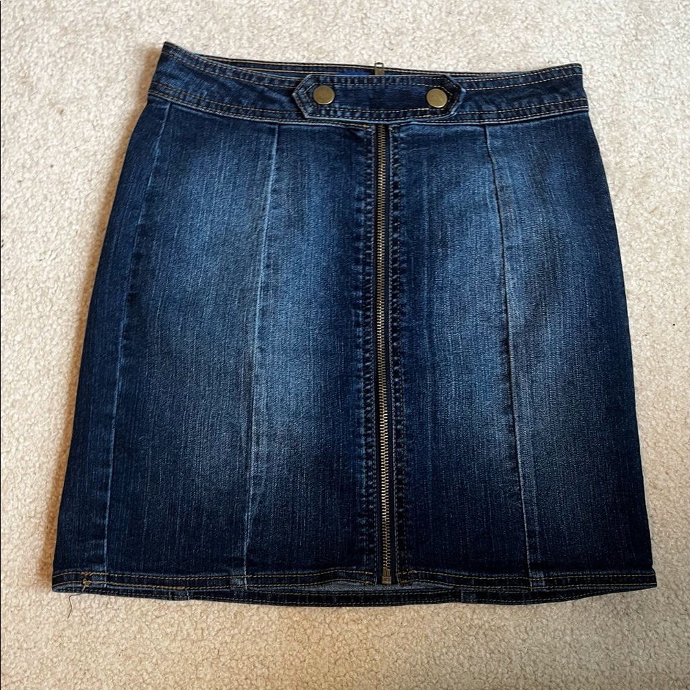 front zipper jean skirt